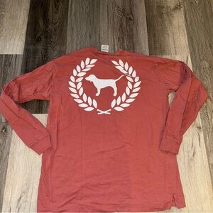 PINK Victoria's Secret Rust Long Sleeve Tee with White Dog Emblem